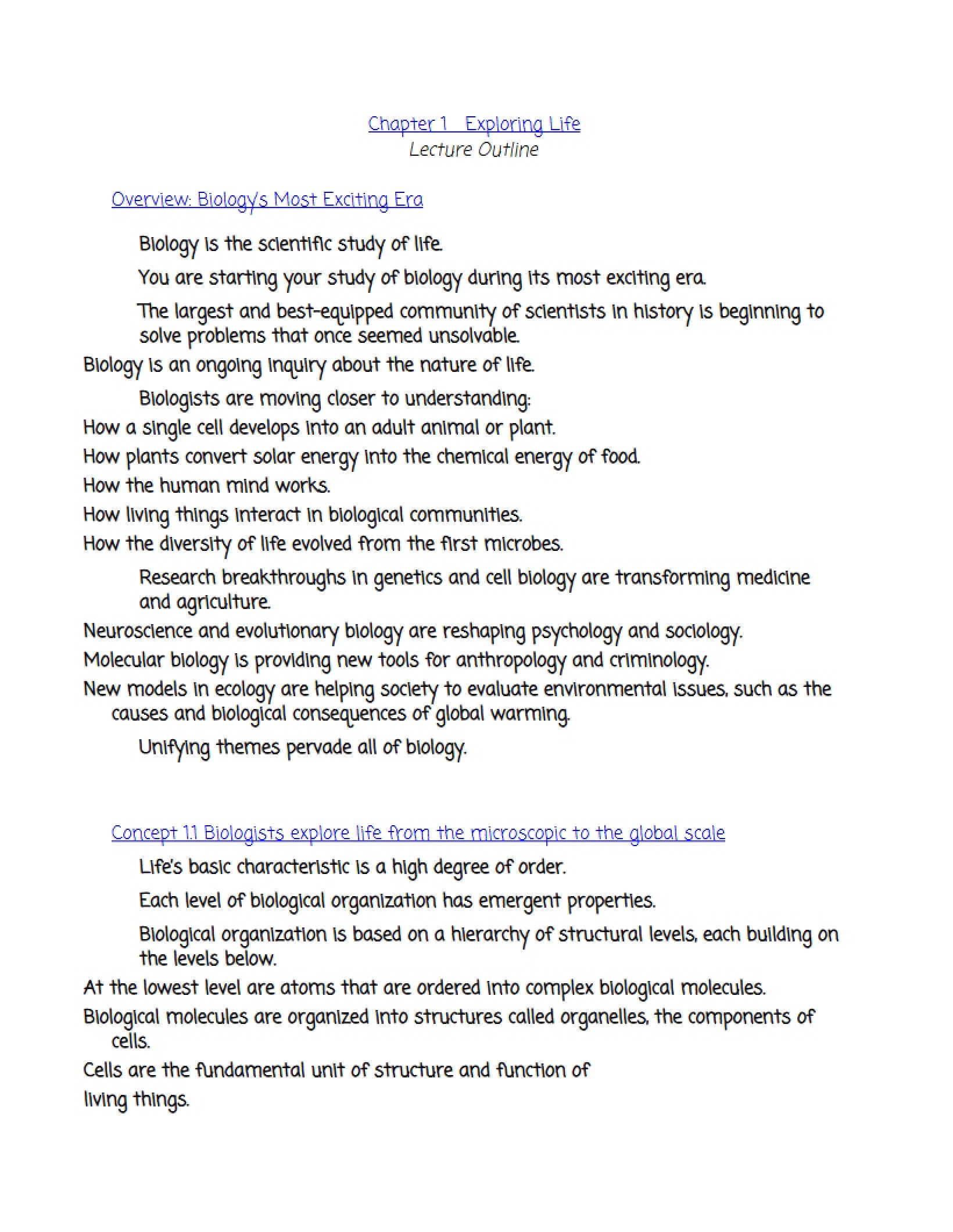 Exploring Life Chapter 1