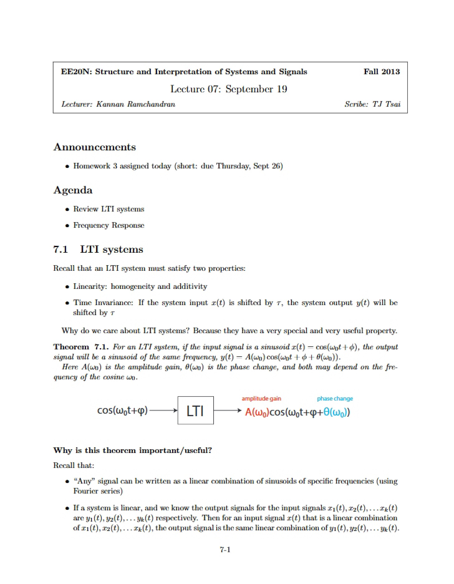 Seventh Lecture