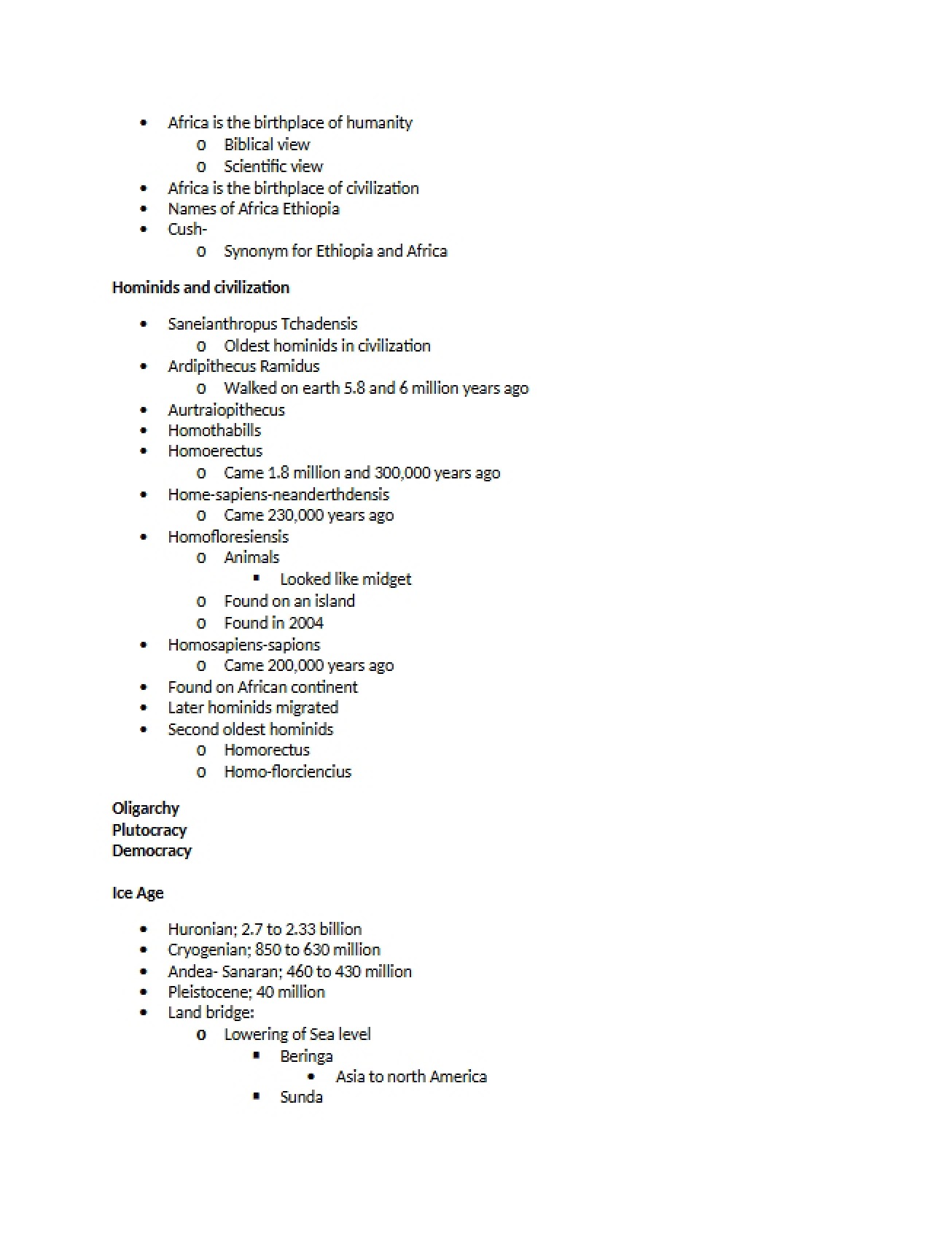 Black Experience Lecture Notes