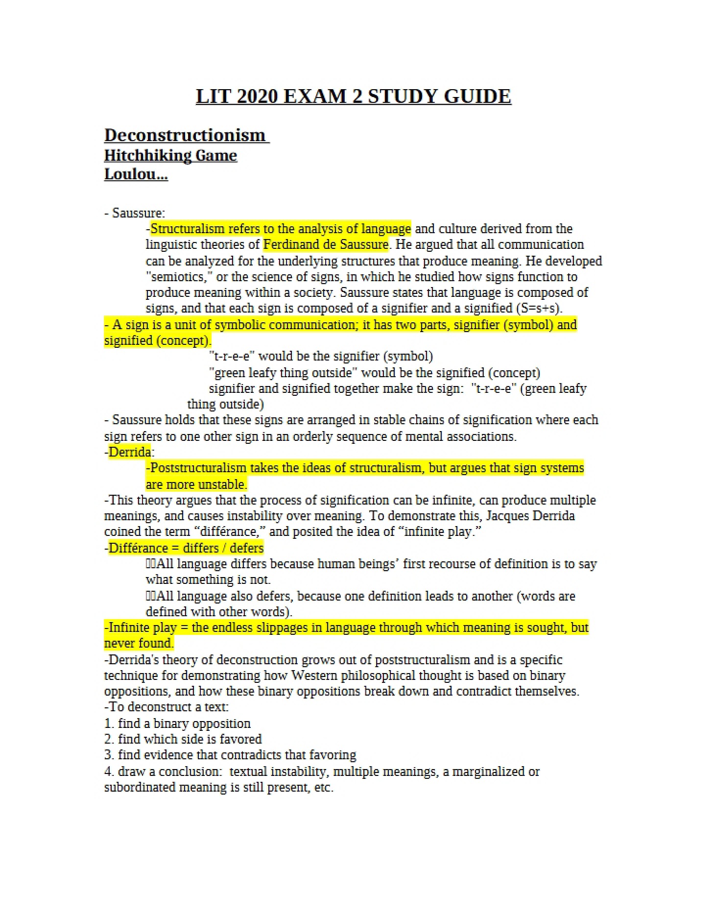 Principles of Deconstructive Theory