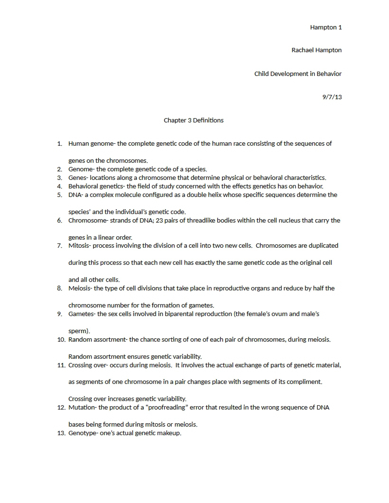 Definitions Chapter Three