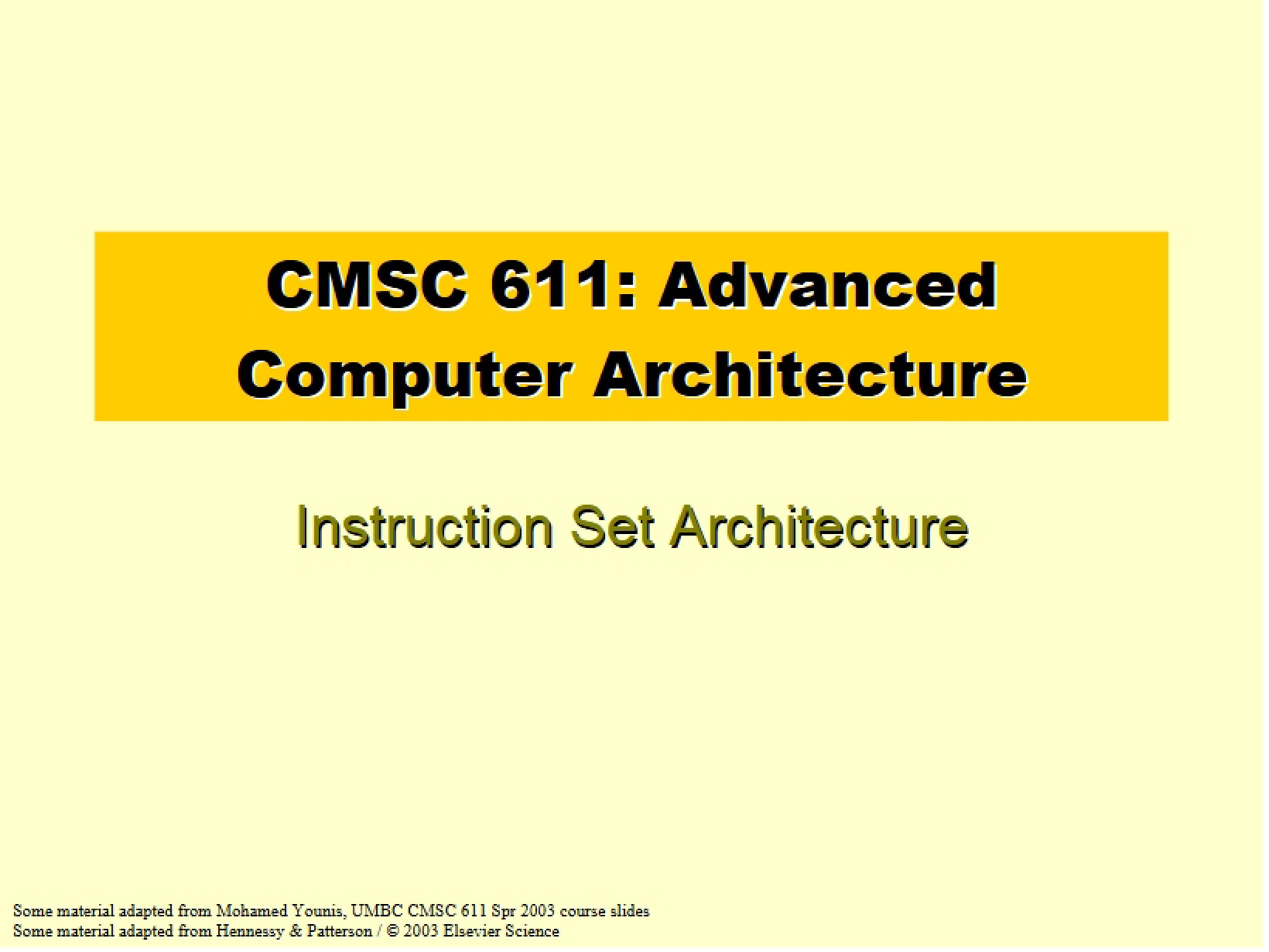 Architecture of Instruction Sets