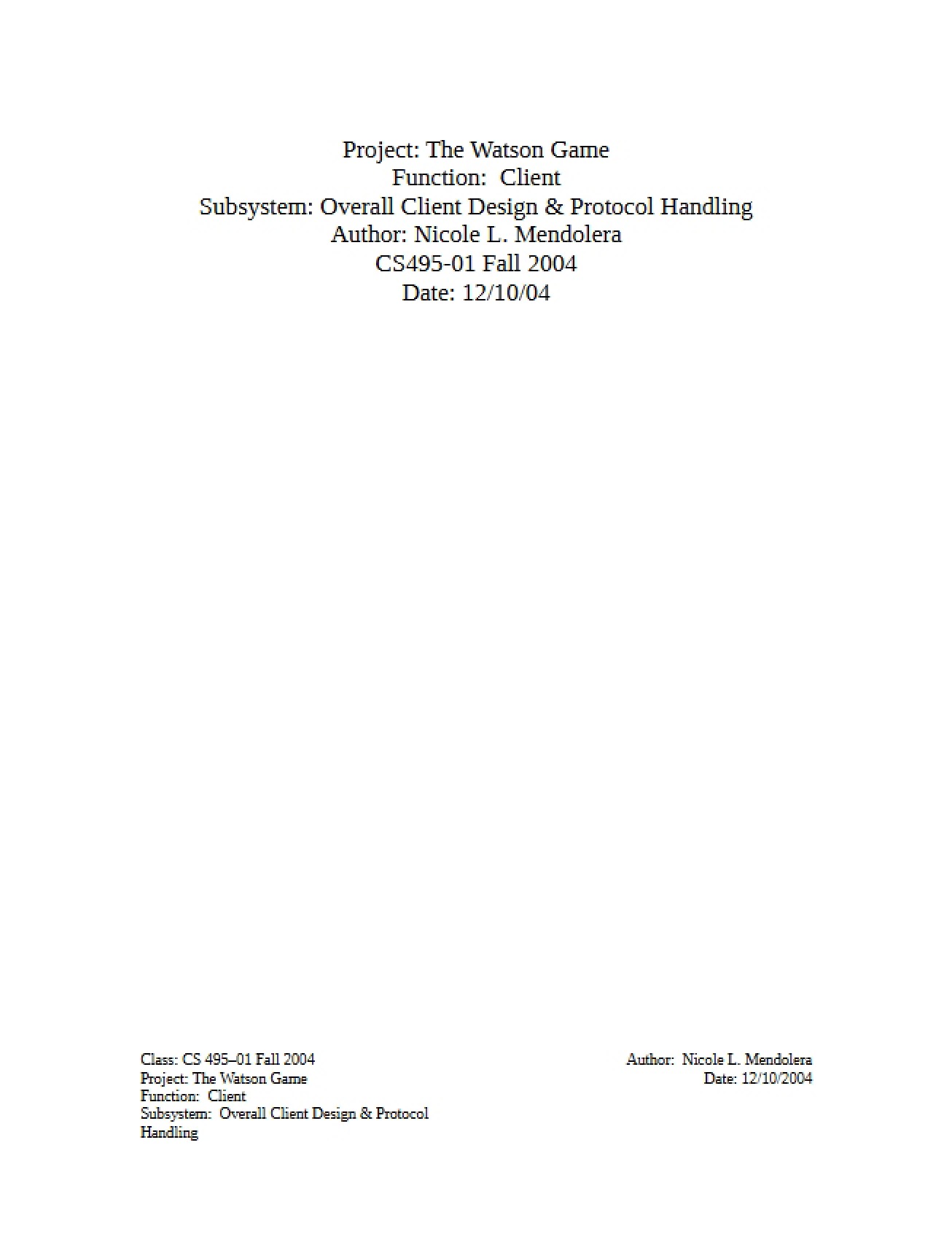 Specifications for Software Design