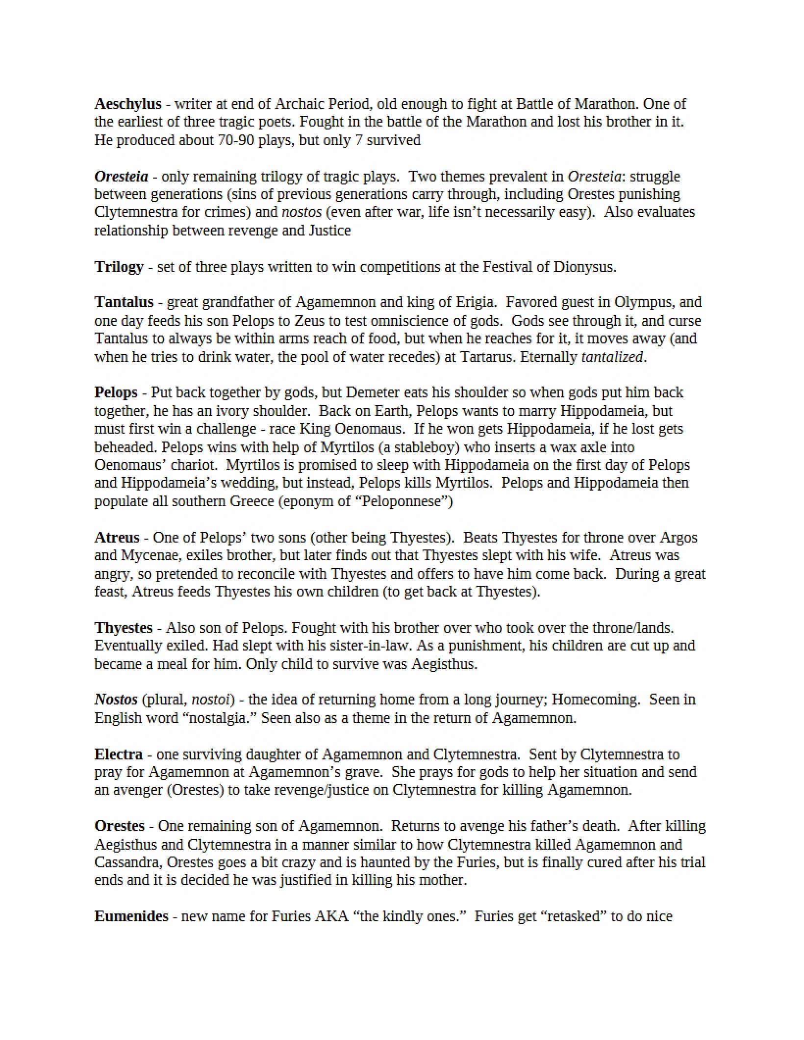 Class Notes - 6 Pages