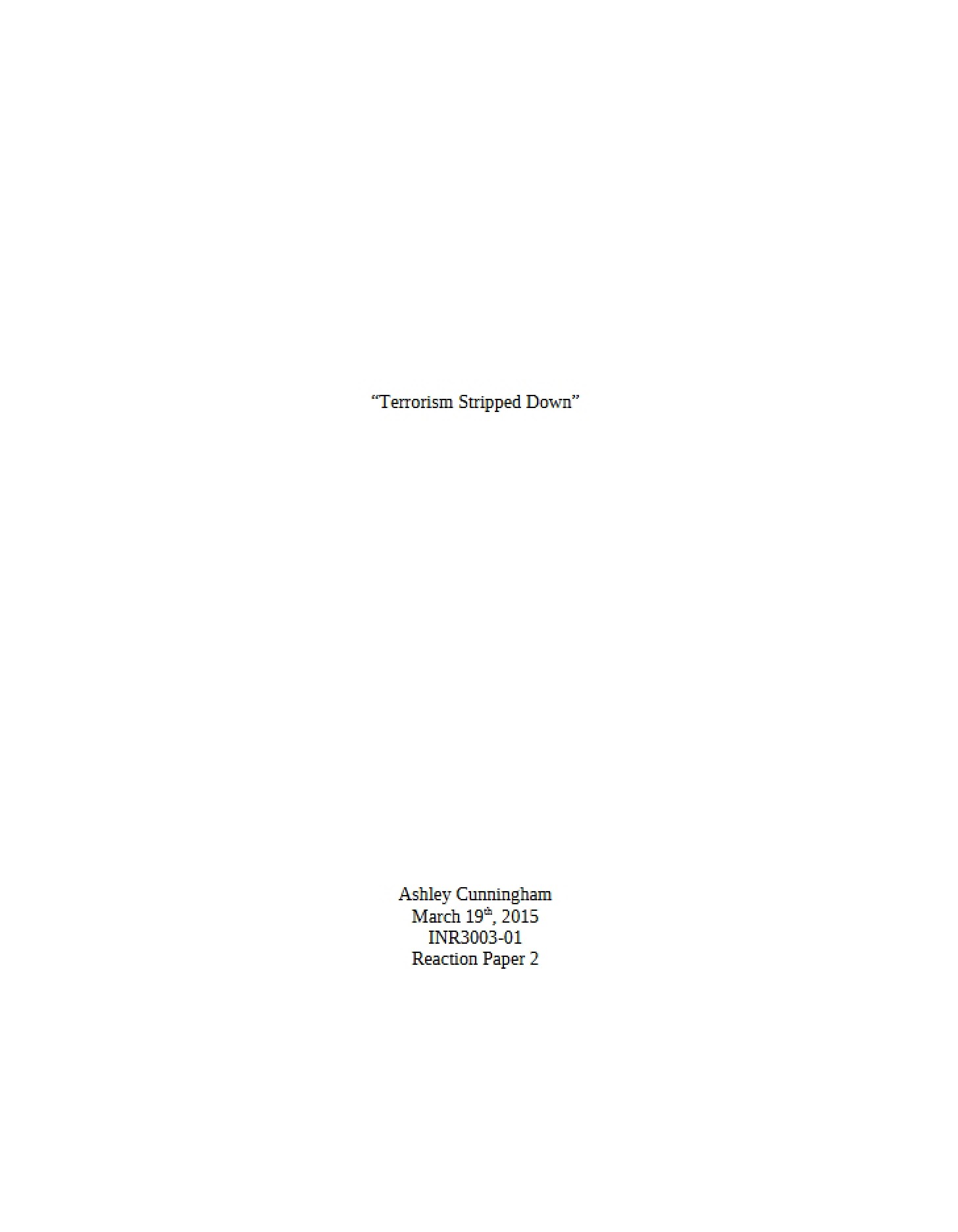 Stripped Down Terrorism