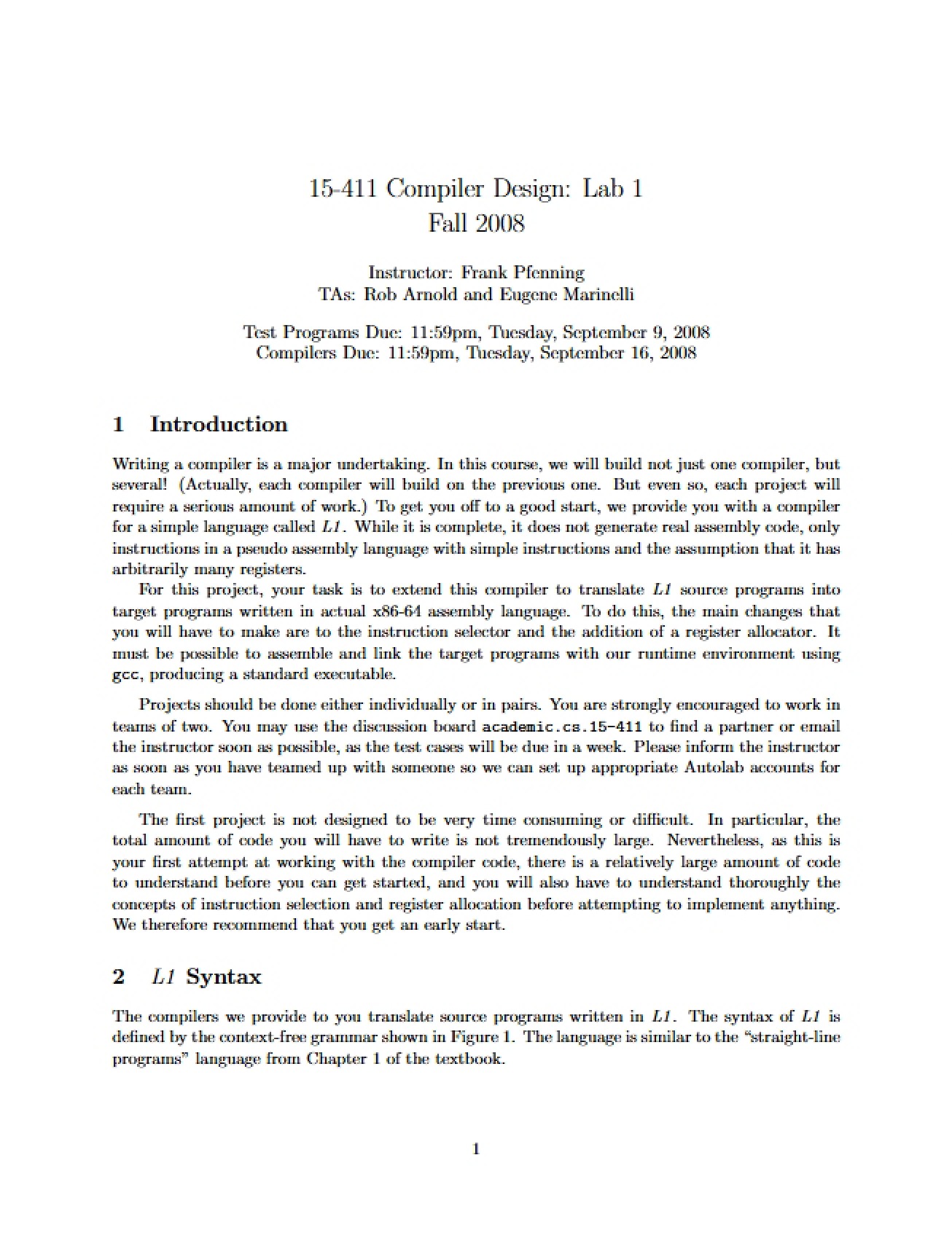 Compiler Lab Two