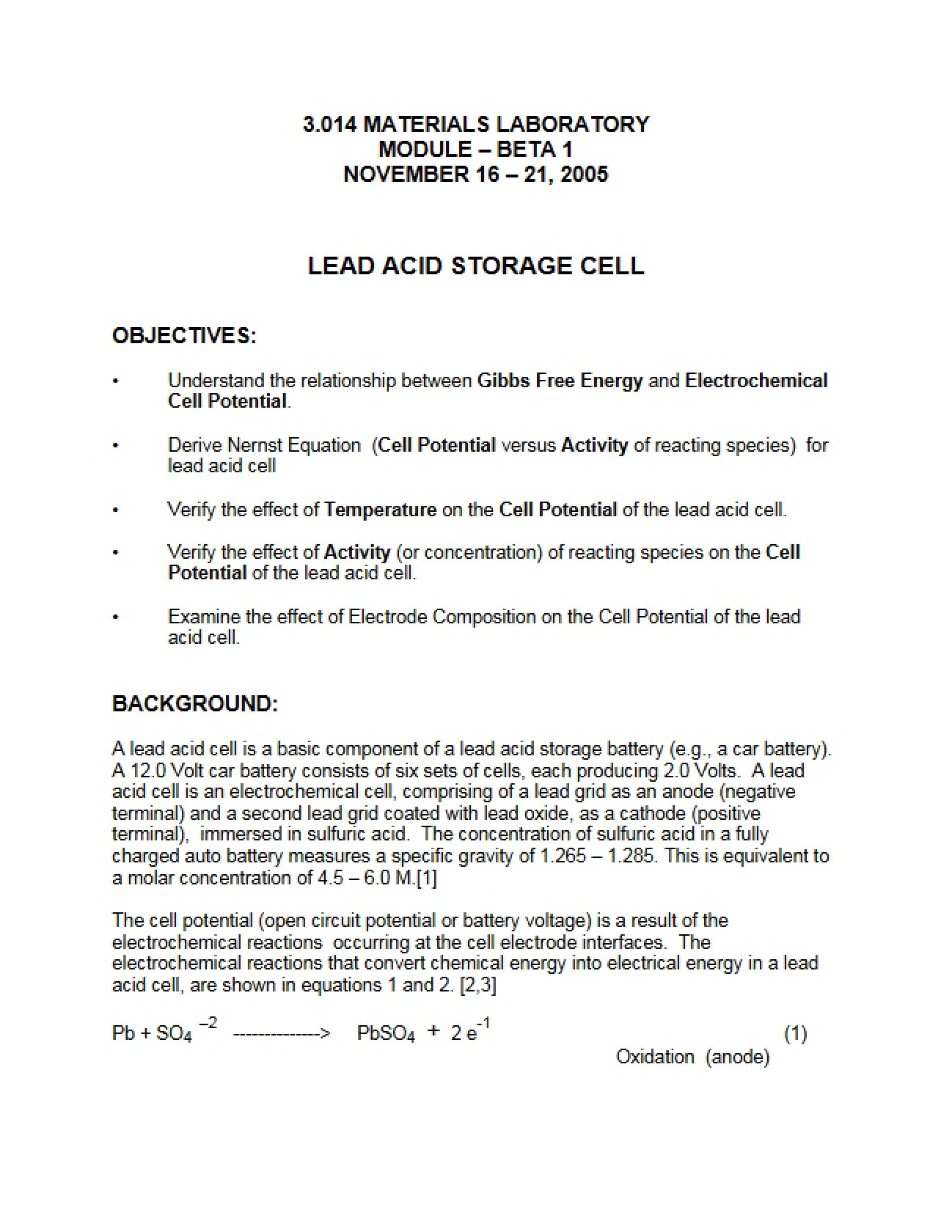 Storage Cells using Lead Acid
