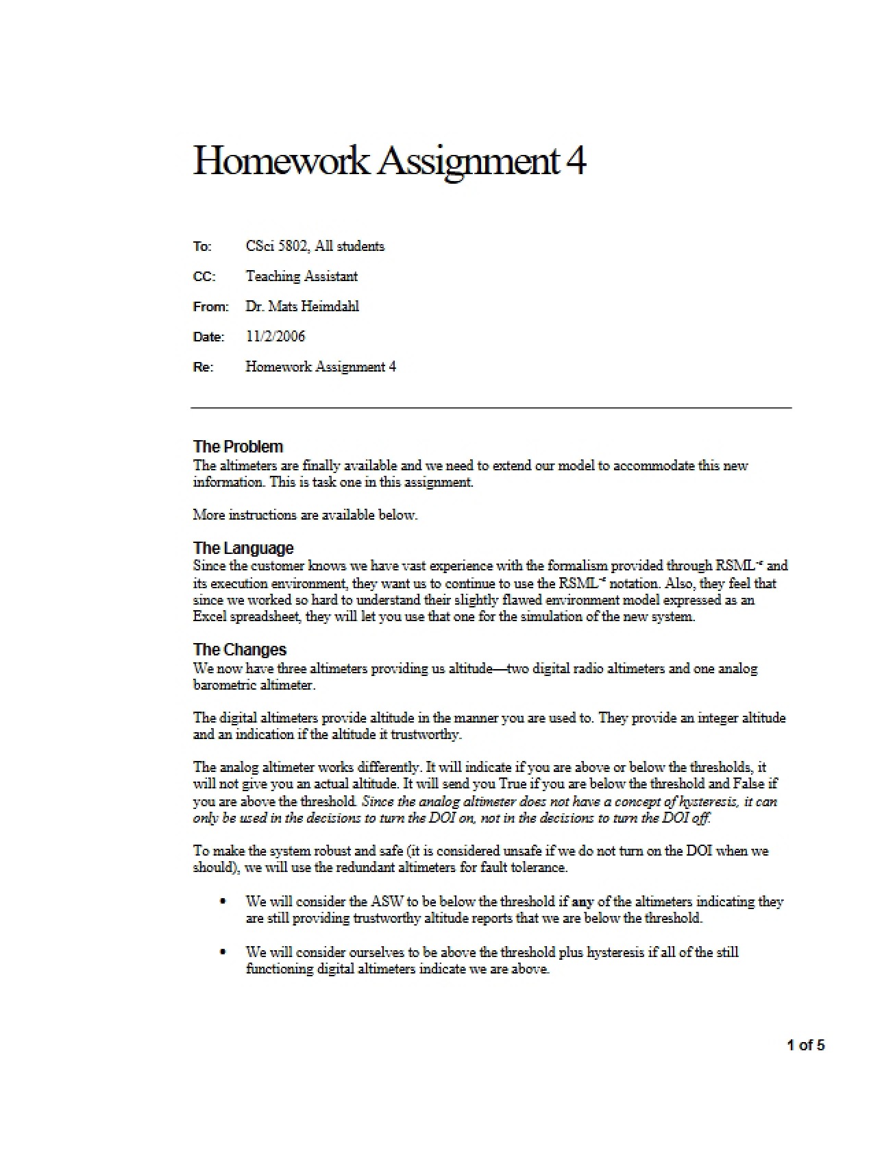 Advanced Software Engineering Homework Assignment