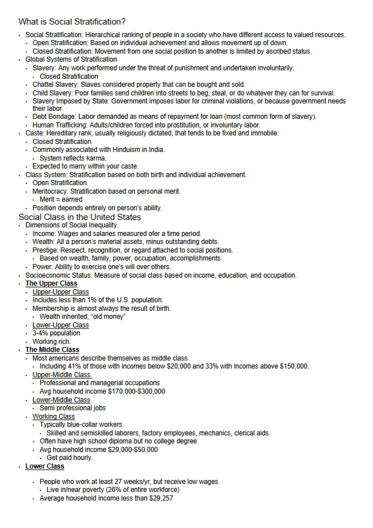 Defining Social Stratification