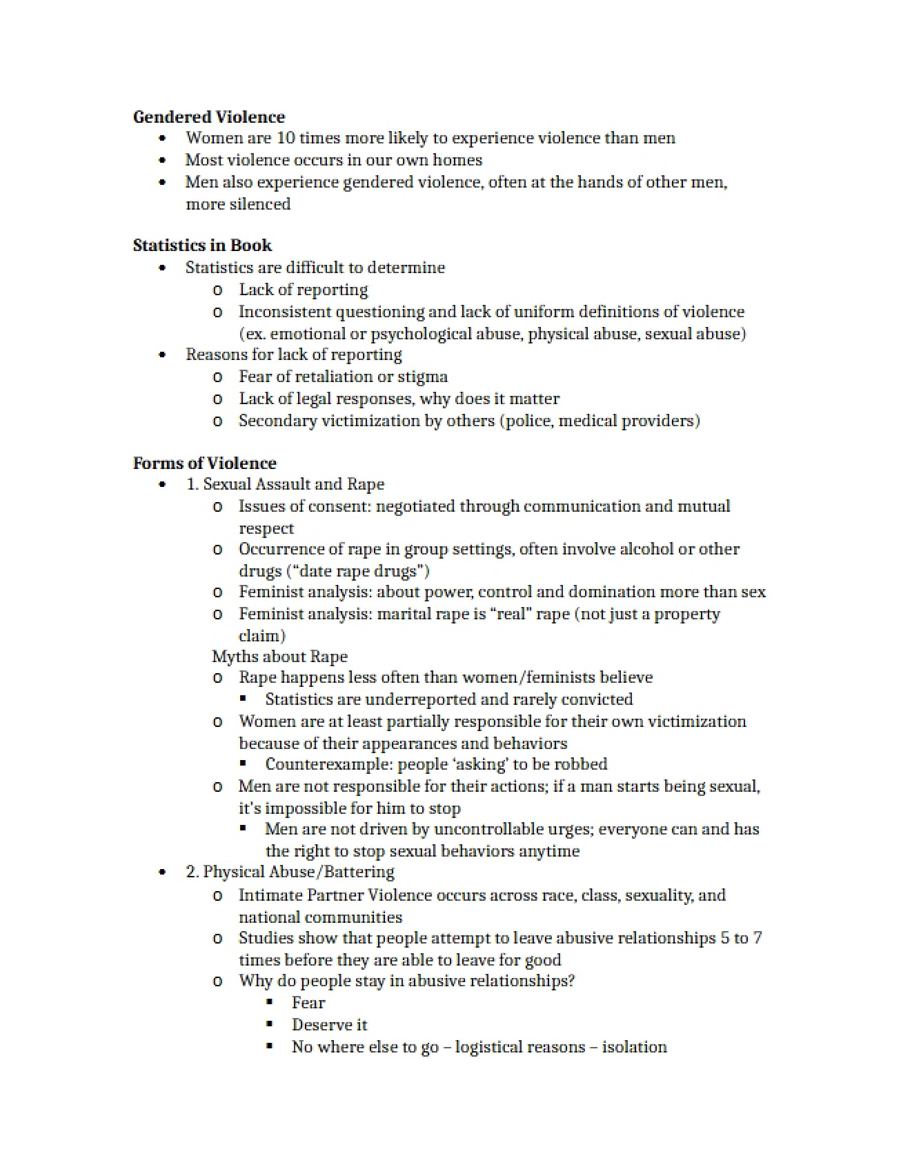 Analysis of Sexual Violence
