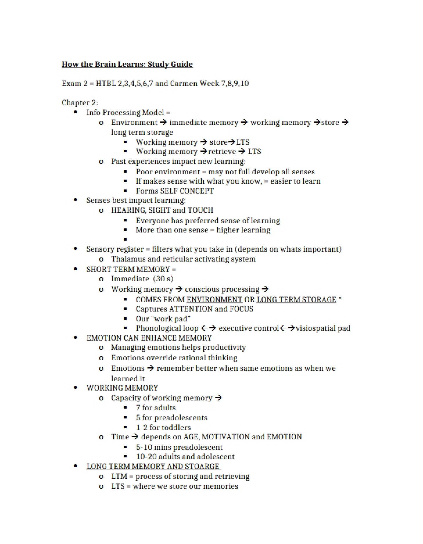 Model for Information Processing