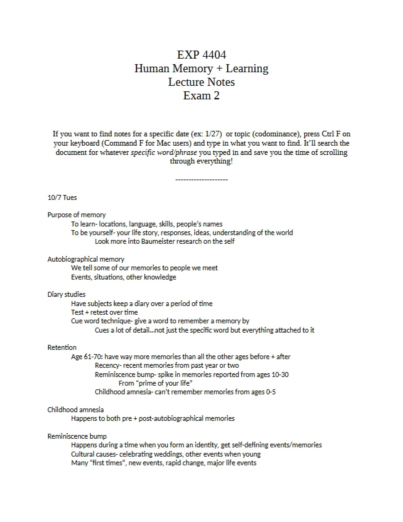Human Memory Test Two Materials