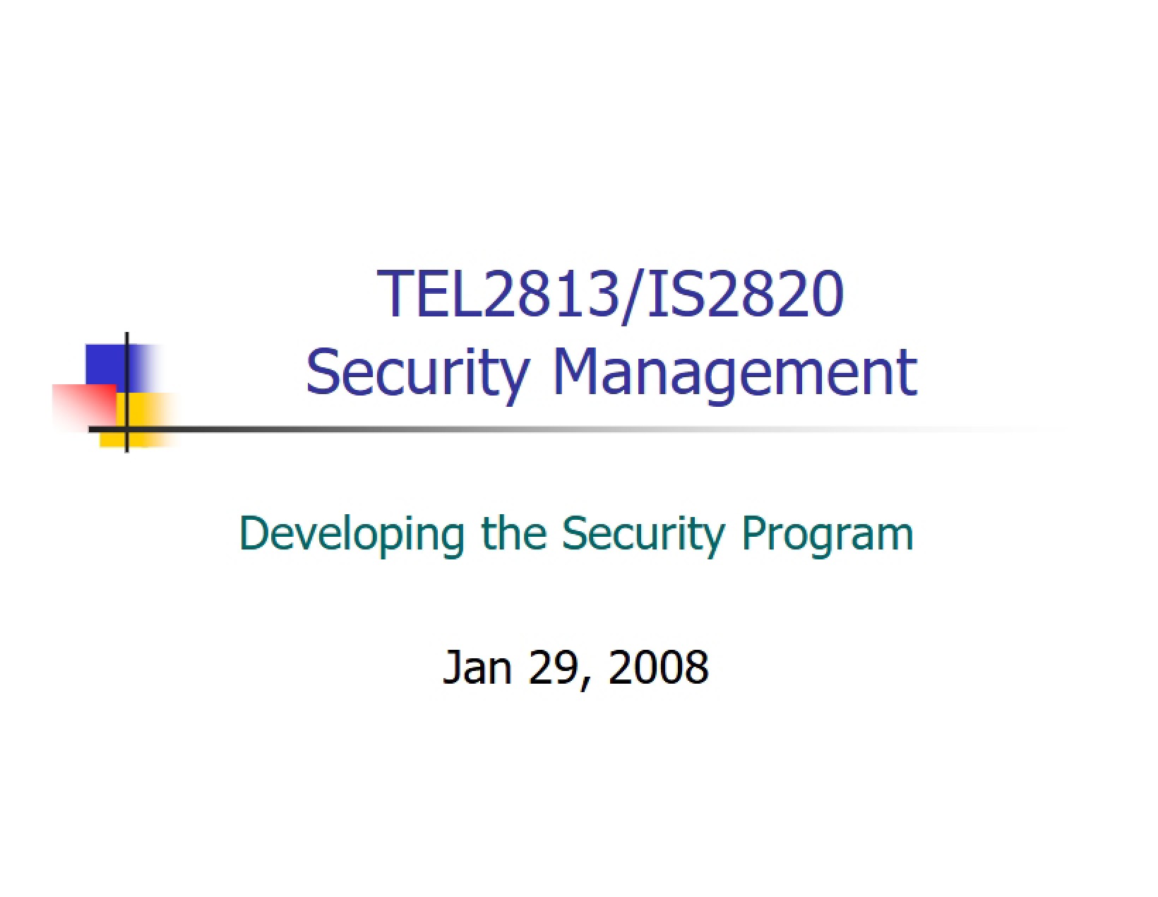 Security Program Development