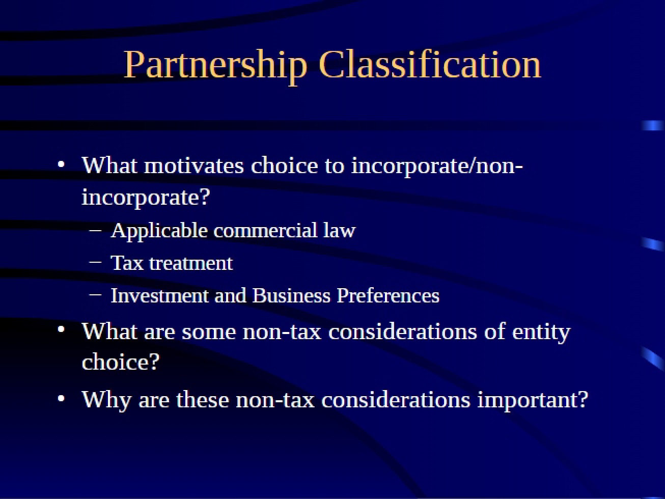 Partnership Classification