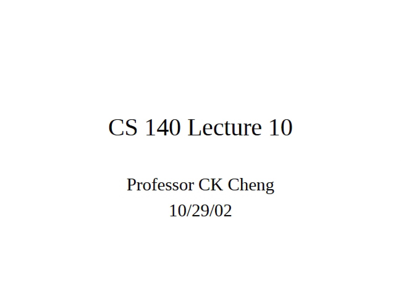 Class Material for Digital Systems