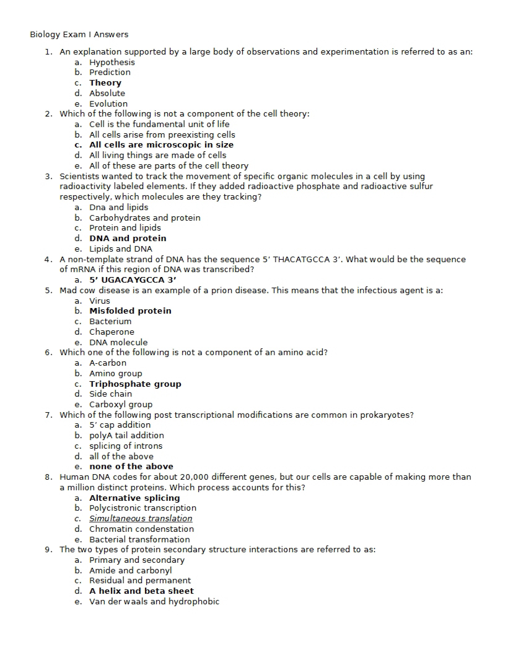 Exam One
