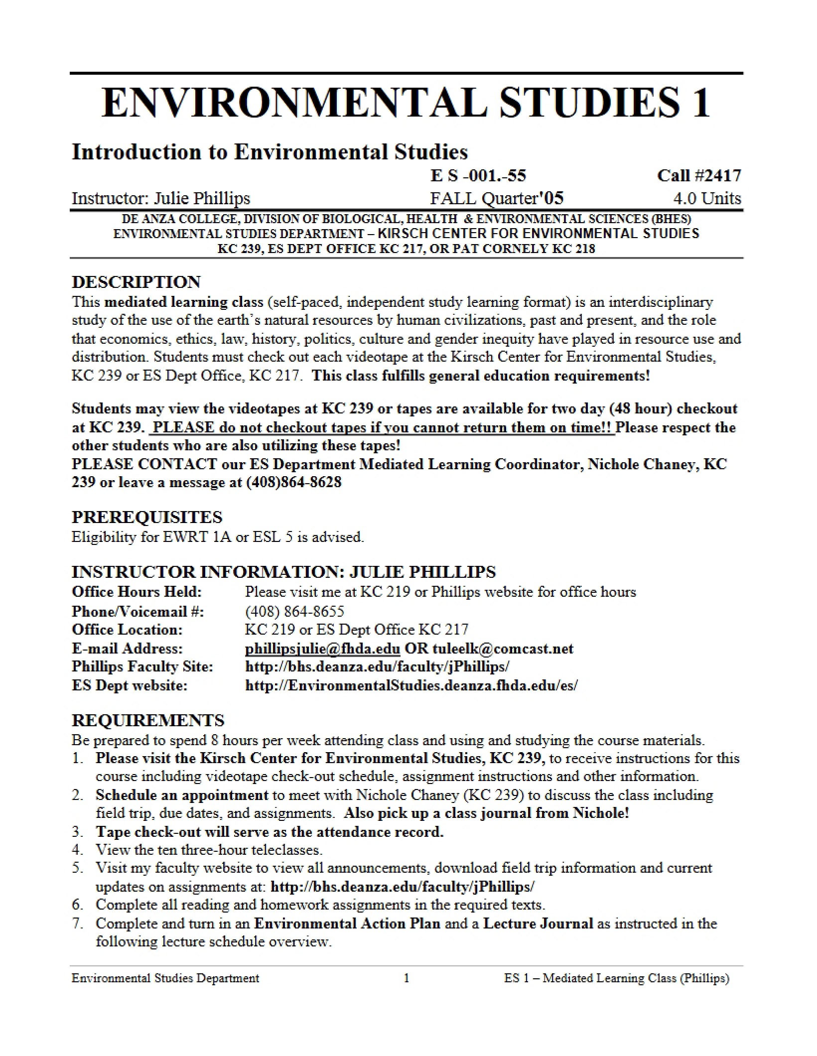 Syllabus Version 001
