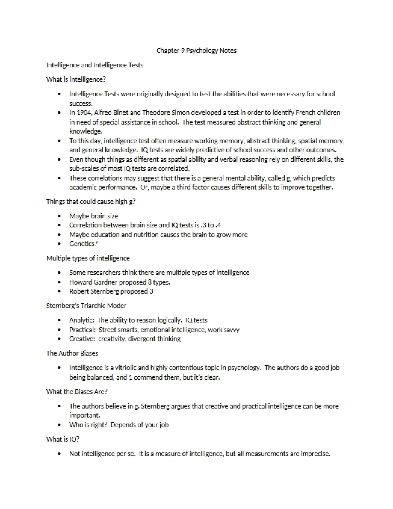 Chapter Nine Psychological Concepts