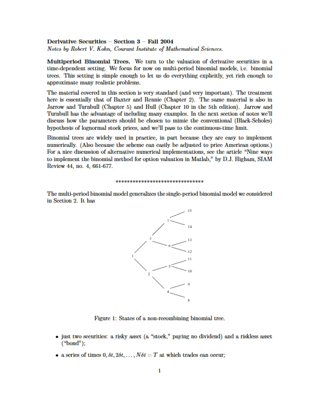 Binomial Trees Multiperiod