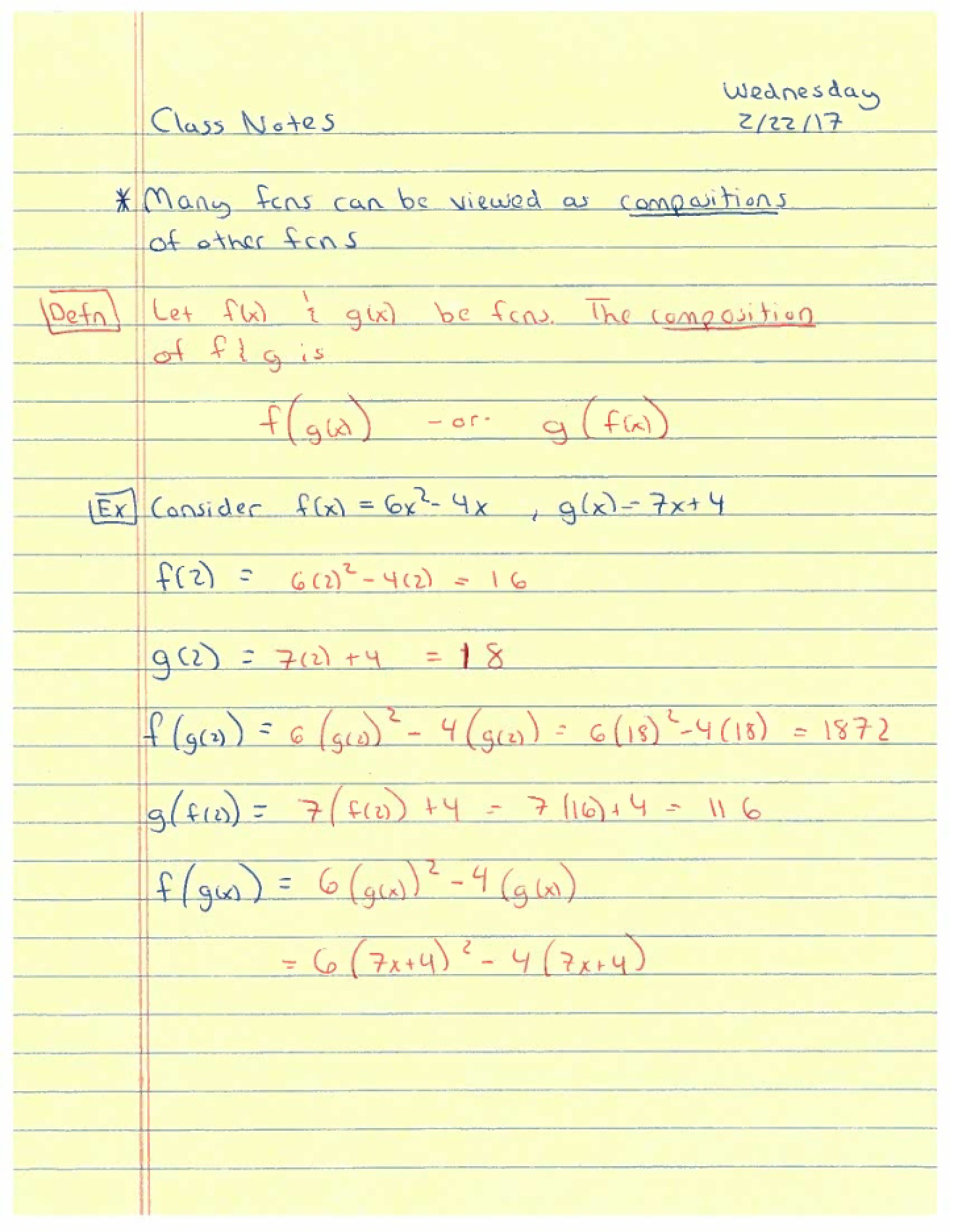 Math 234 Notes Feb 22, 2017