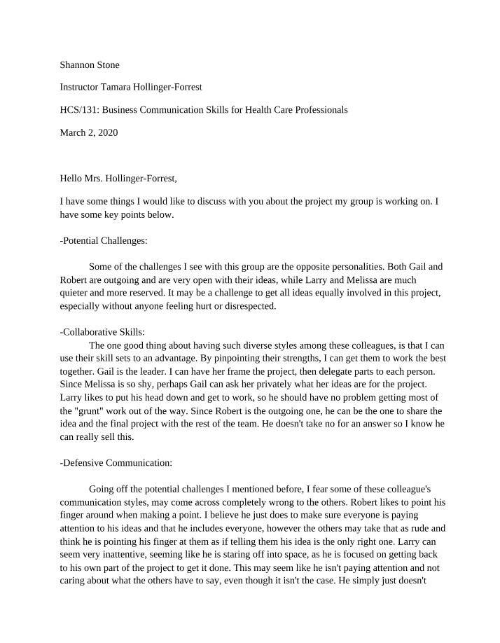 Week Two Assignment - HCS 131