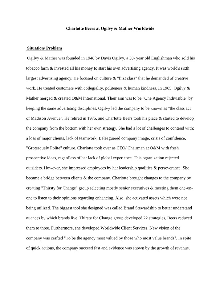MGMT217 - Case Analysis 4