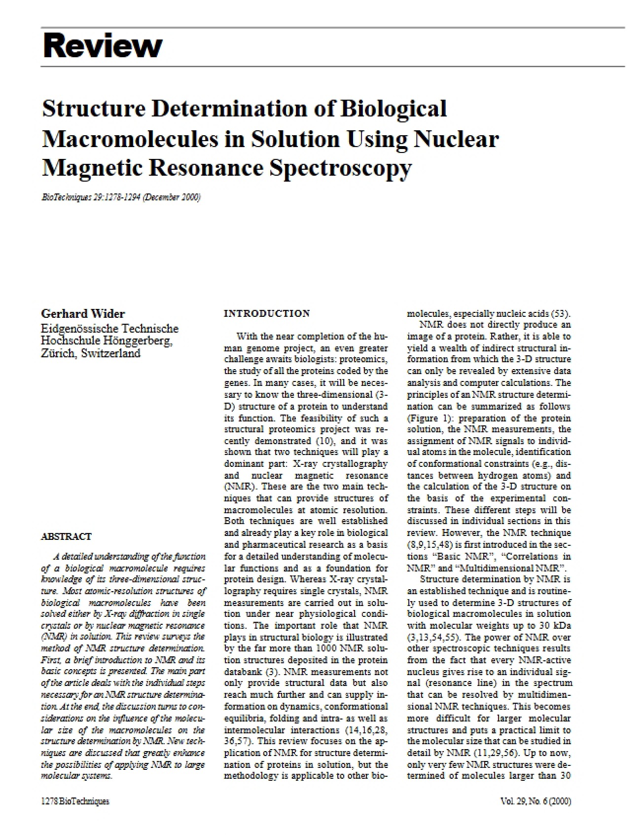 Biological Macromolecule Structure Determination