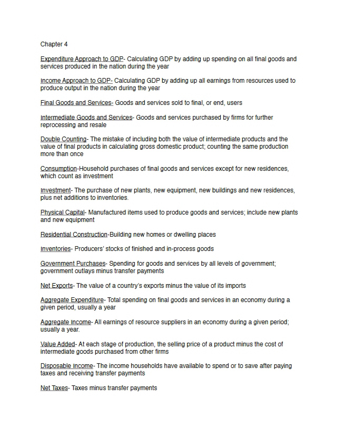 Second Week Materials for Intro to Macroeconomics