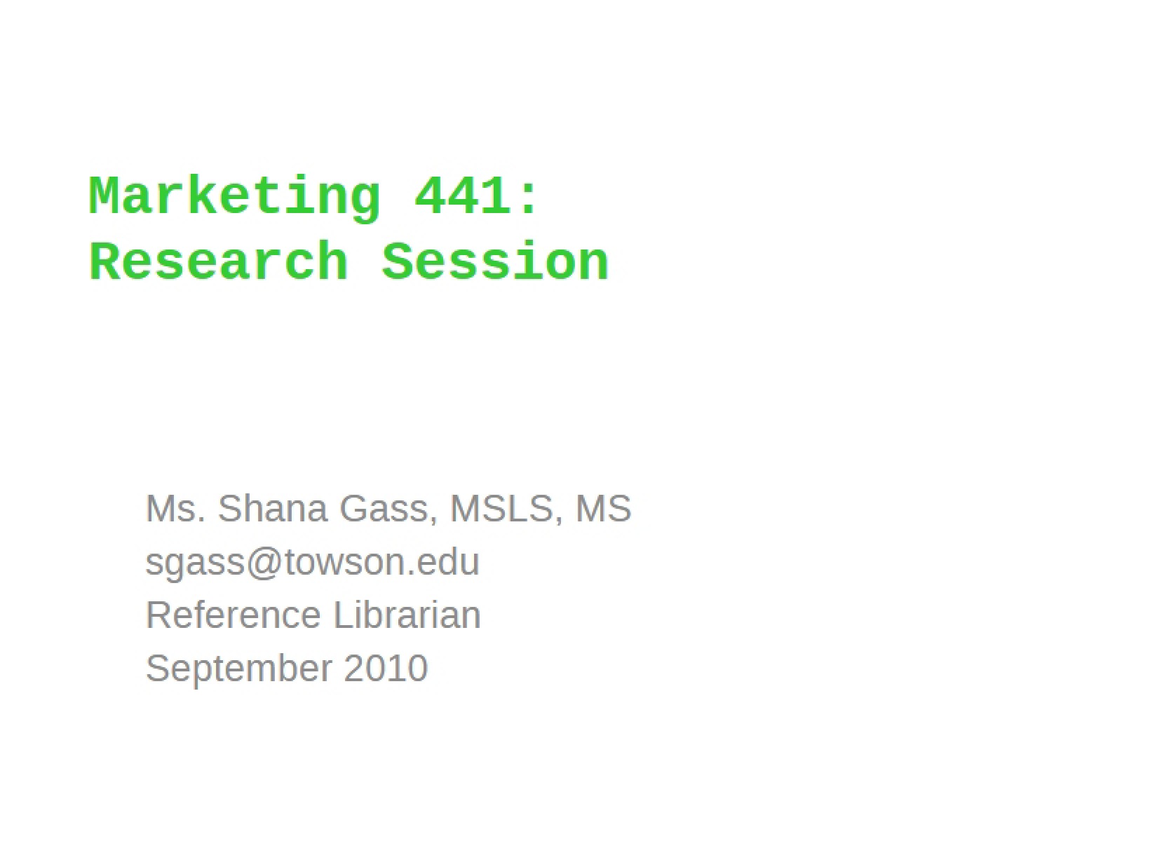 Session on Research