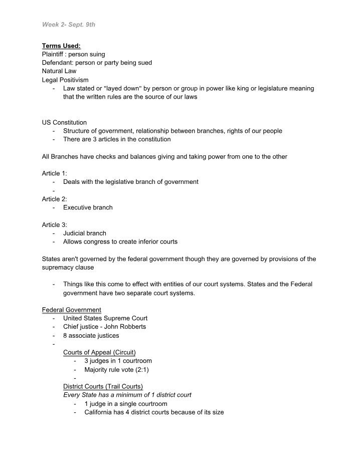 Business Law Class Notes