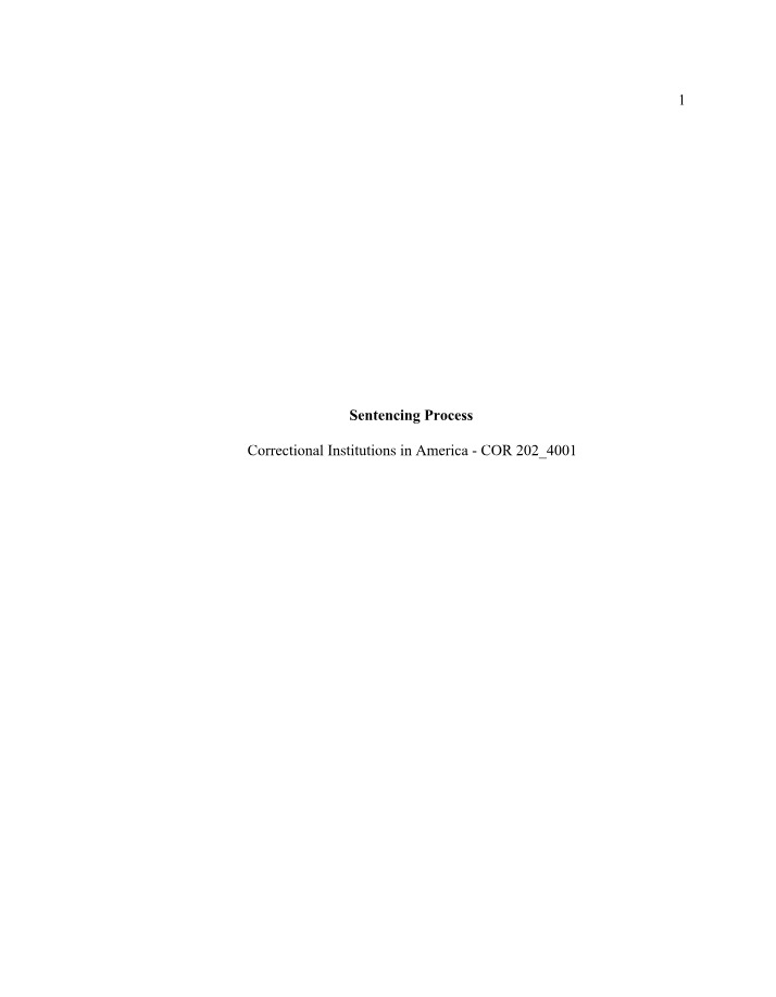 COR202 - Sentencing Process