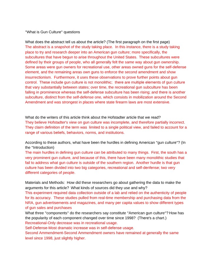 American Gun Culture - A Study