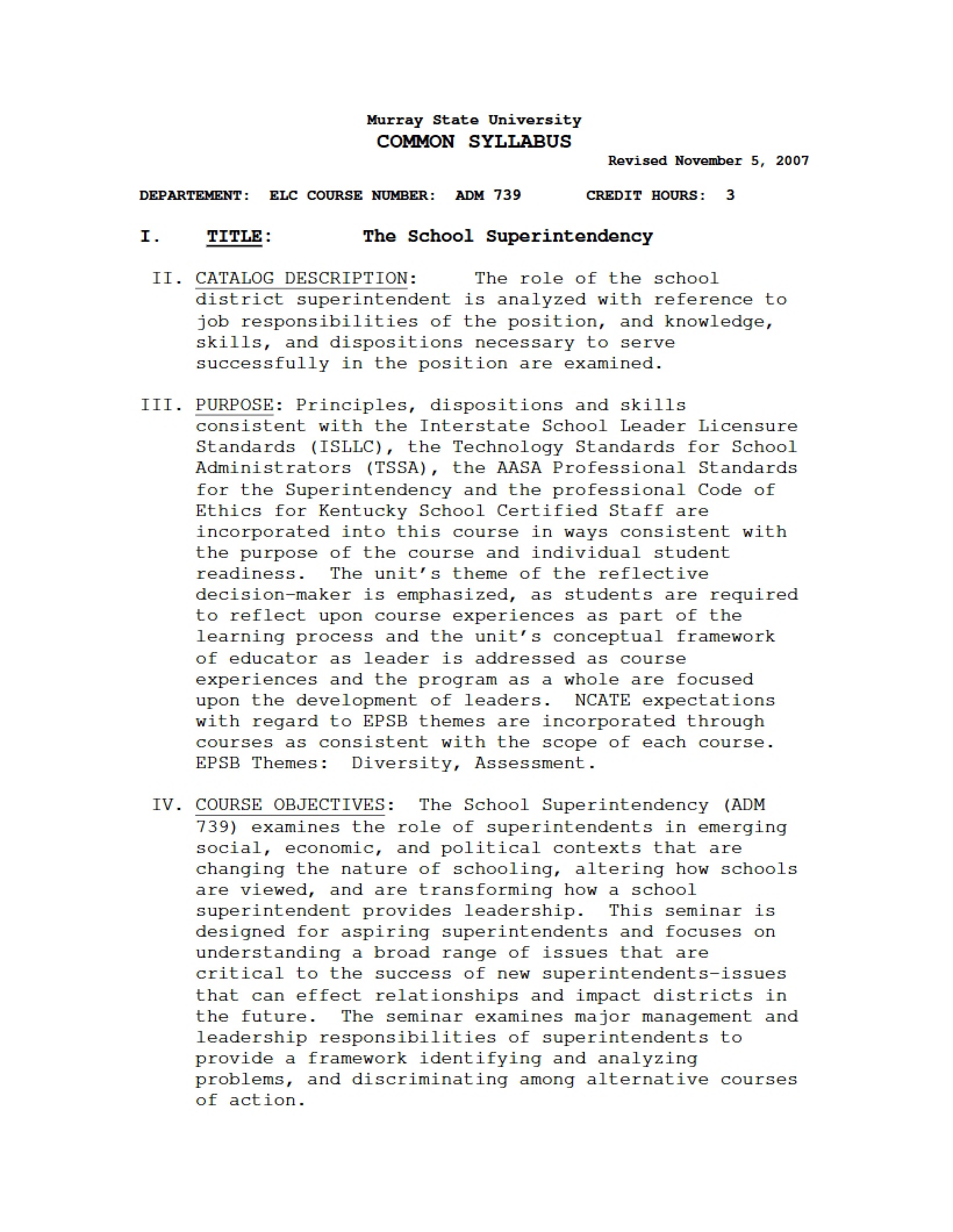 Syllabus - 14 Pages