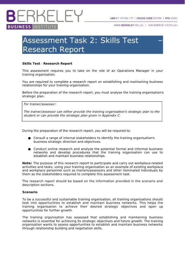 BSBWHS411 Assessment Task 2 Guidelines