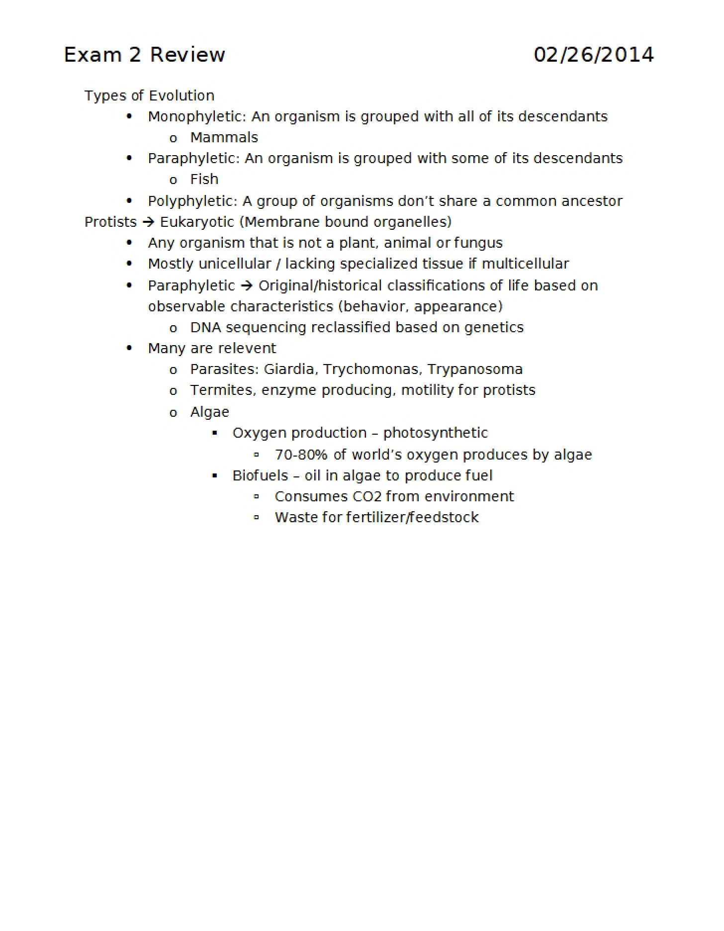 Review Material for Second Exam