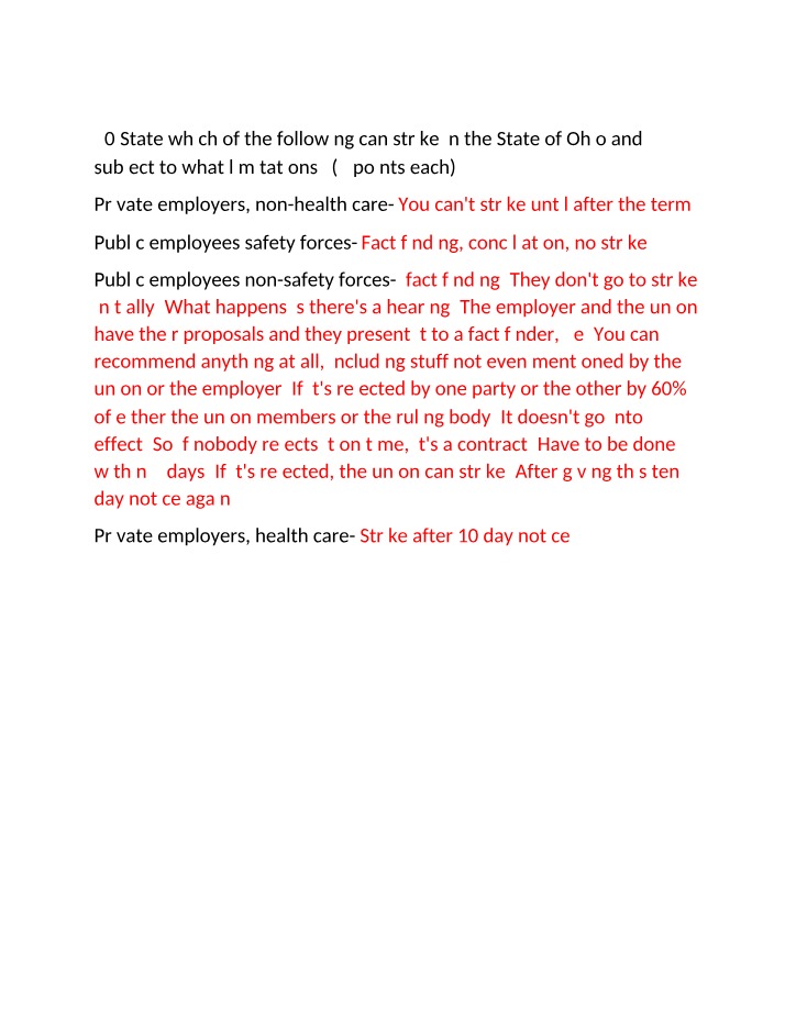 Requirements and Limitations for Ohio Strikes