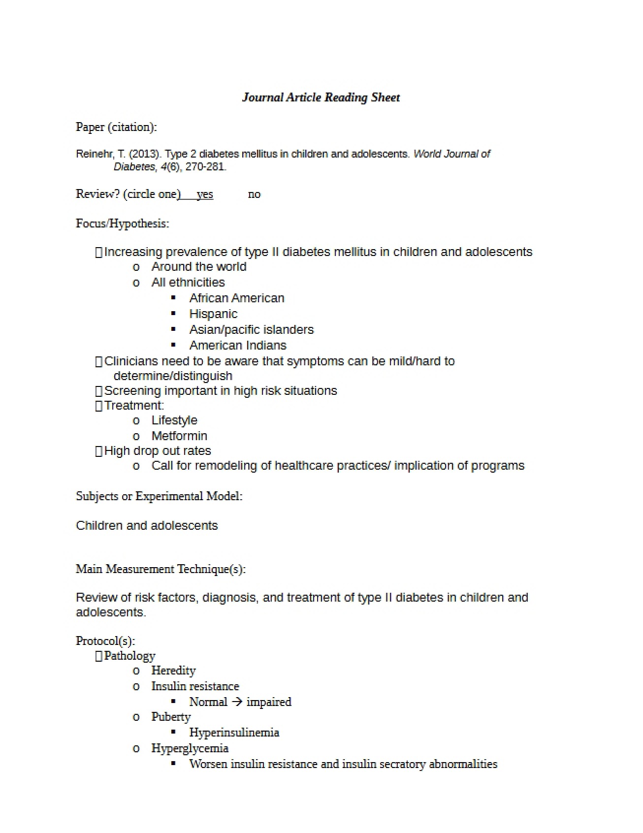 Adolescents and Children with Type 2 Diabetes Mellitus