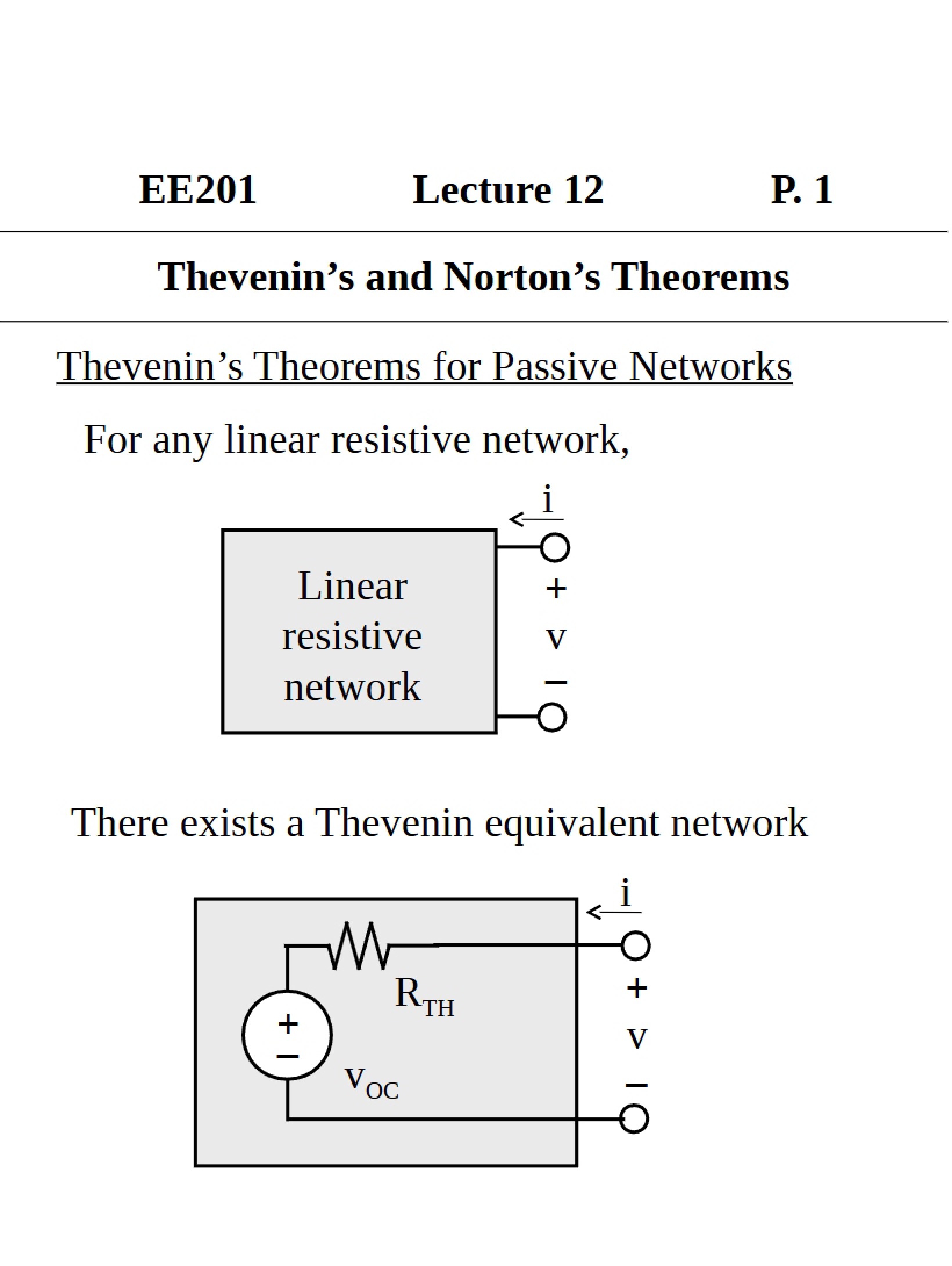 Class Lecture Twelve