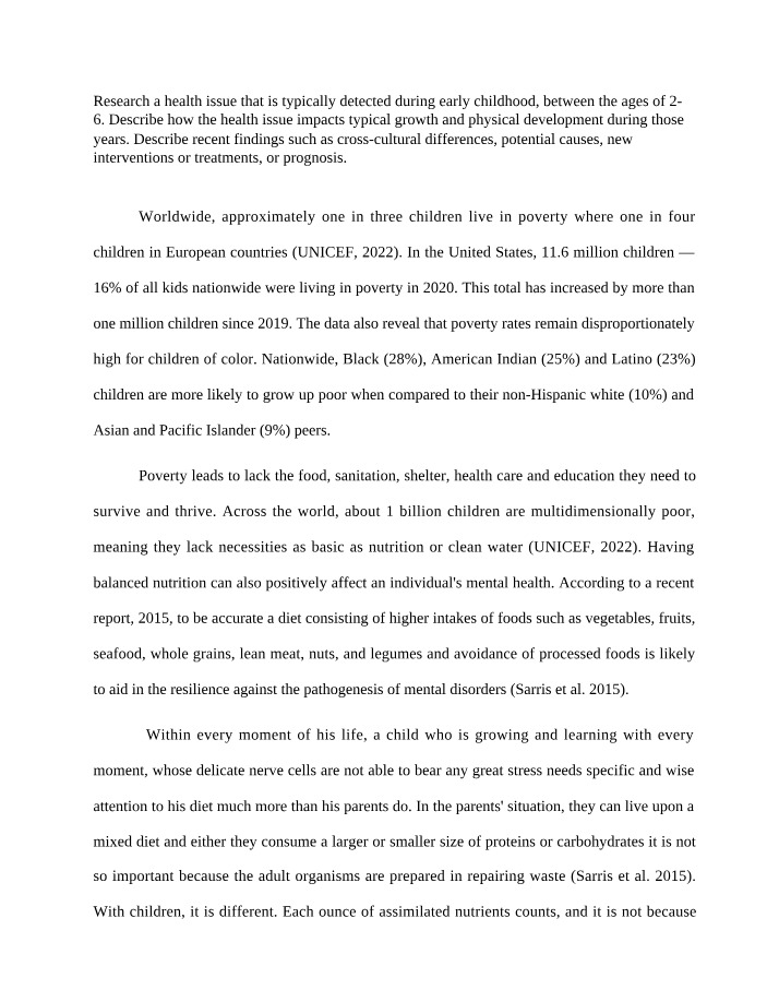 The Impact of Poverty on Childhood Development