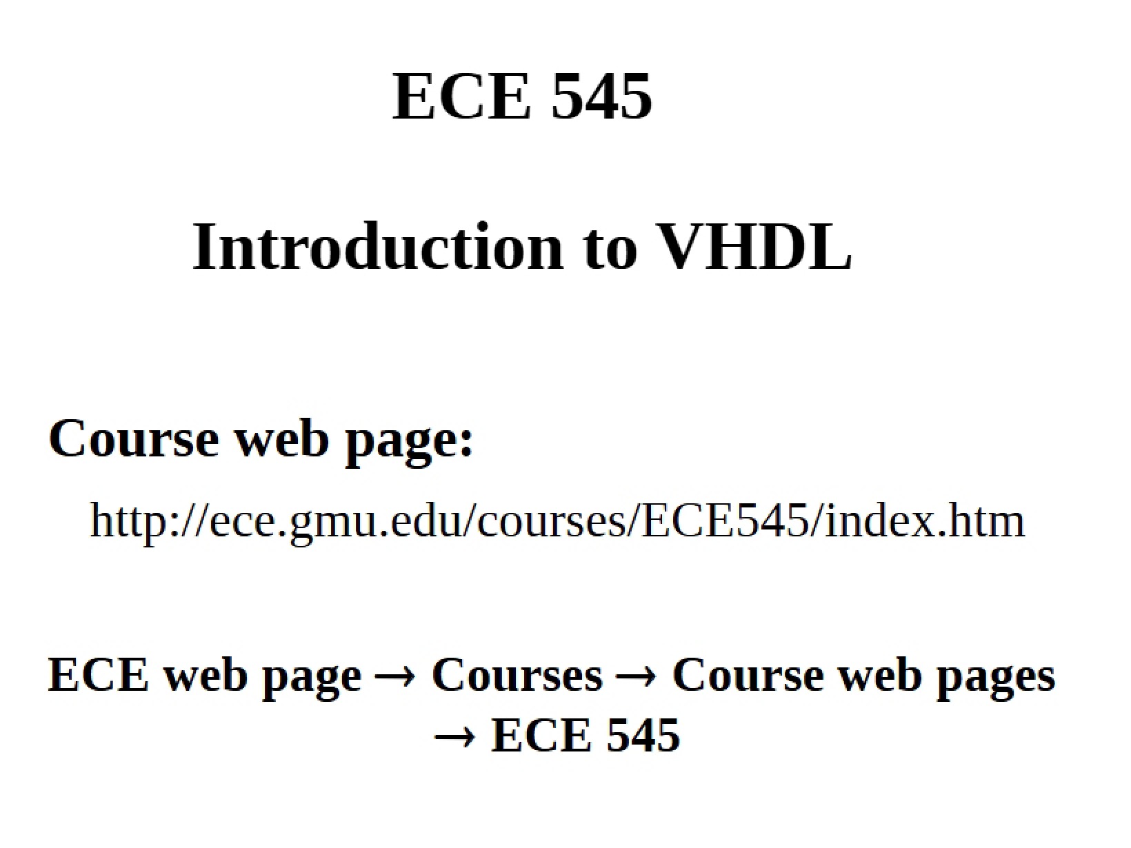 VHDL Intro