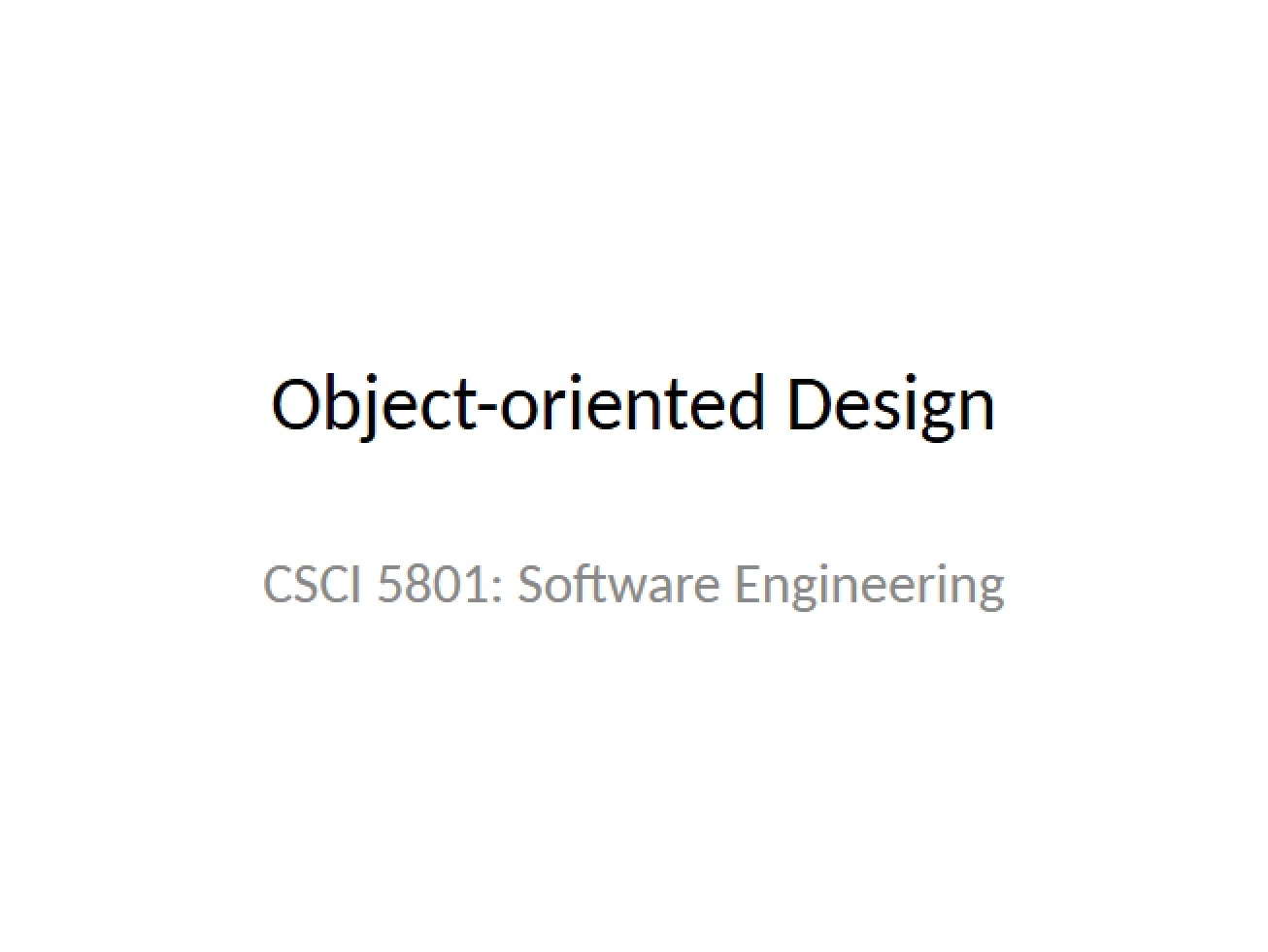 Design in Object-Oriented Systems