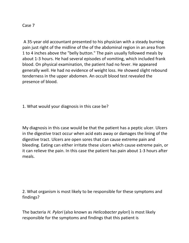 Diagnosis of Abdominal Pain and Peptic Ulcer