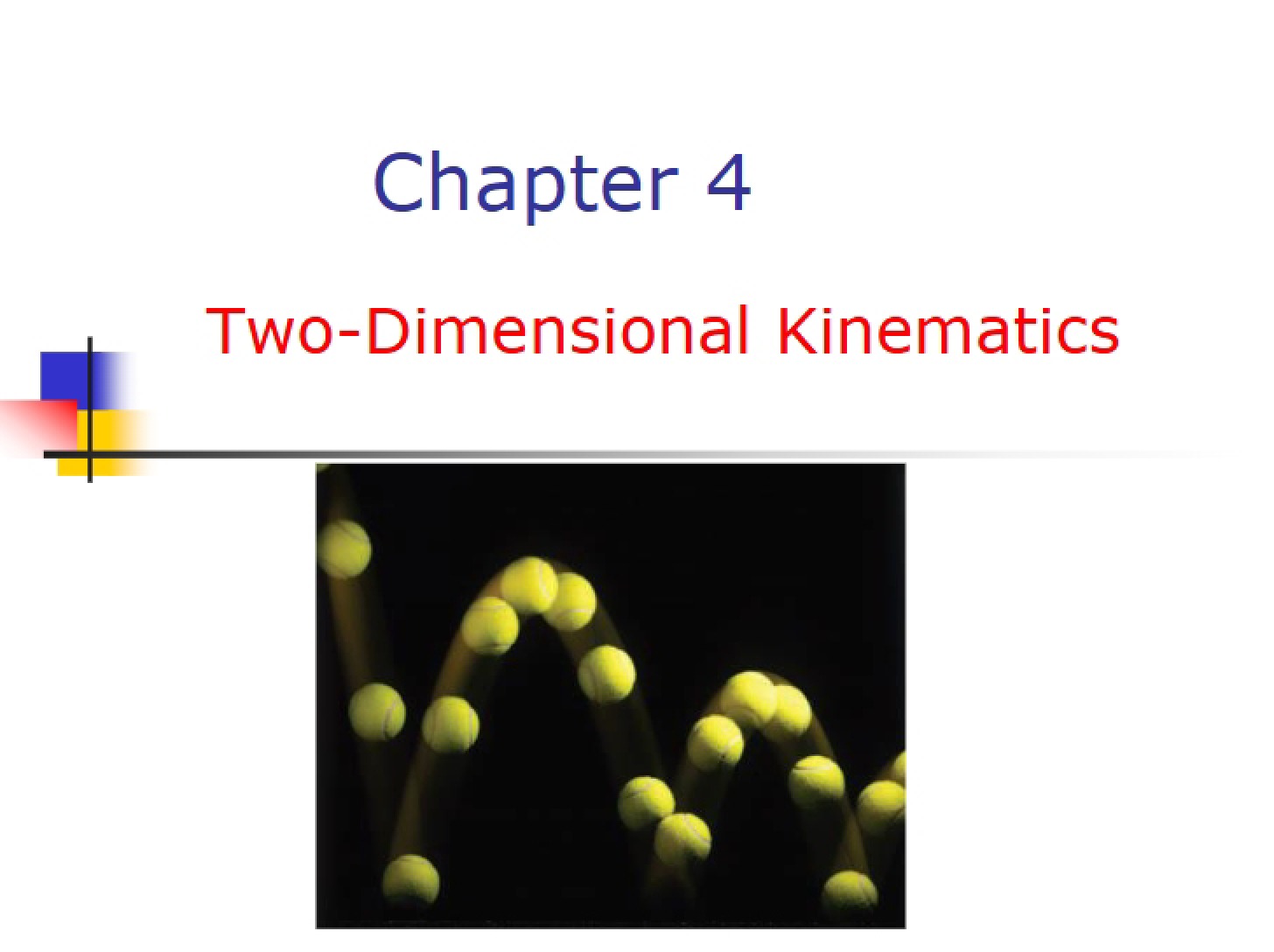 Kinematics in Two Dimensions (Chapter 4)