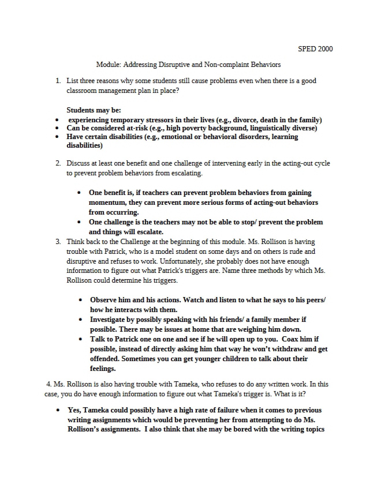Handling Non-Compliant and Disruptive Behaviors