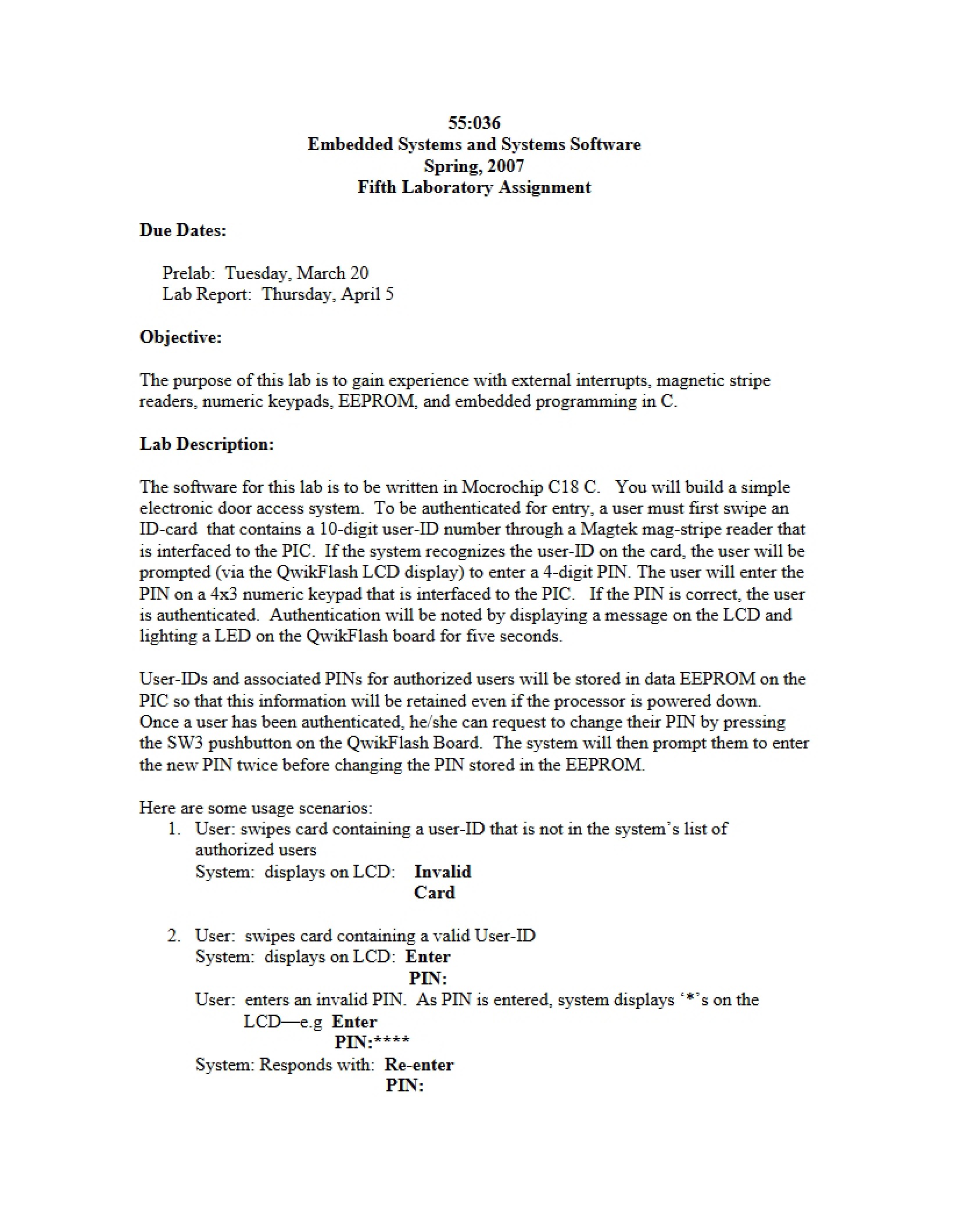Embedded Systems Course