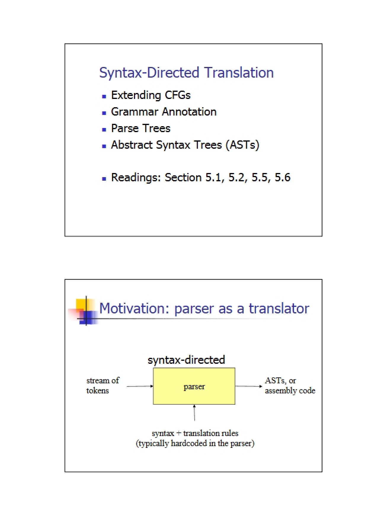 Translation Syntax-Directed