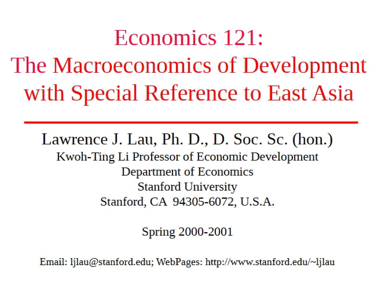 Economics of Health and Medical Care Syllabus