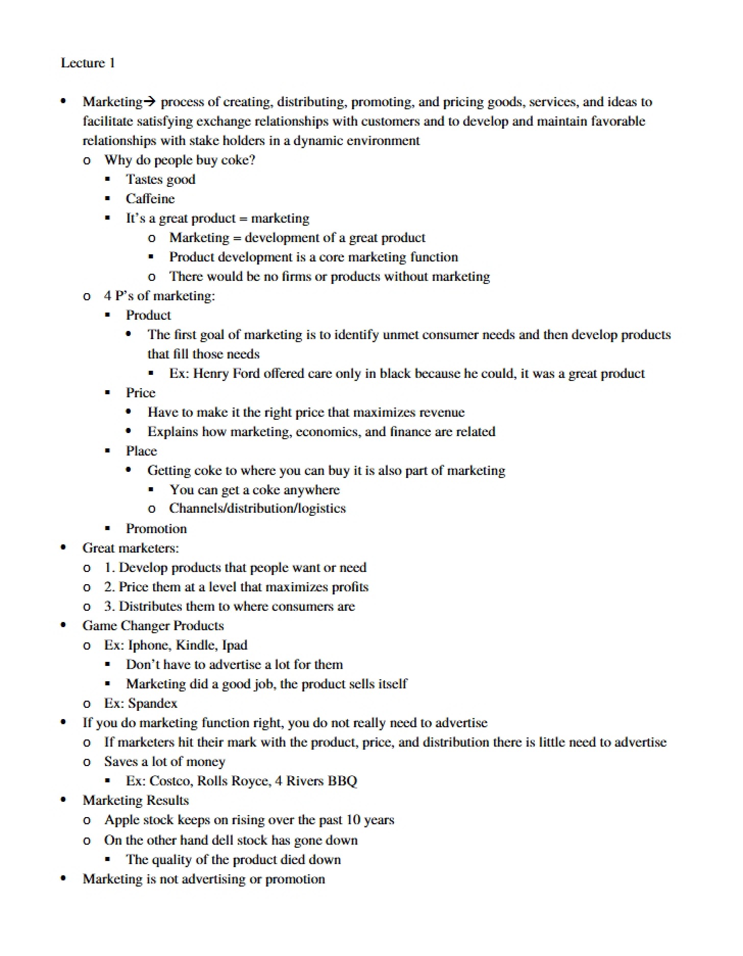 Notes for Lecture 1