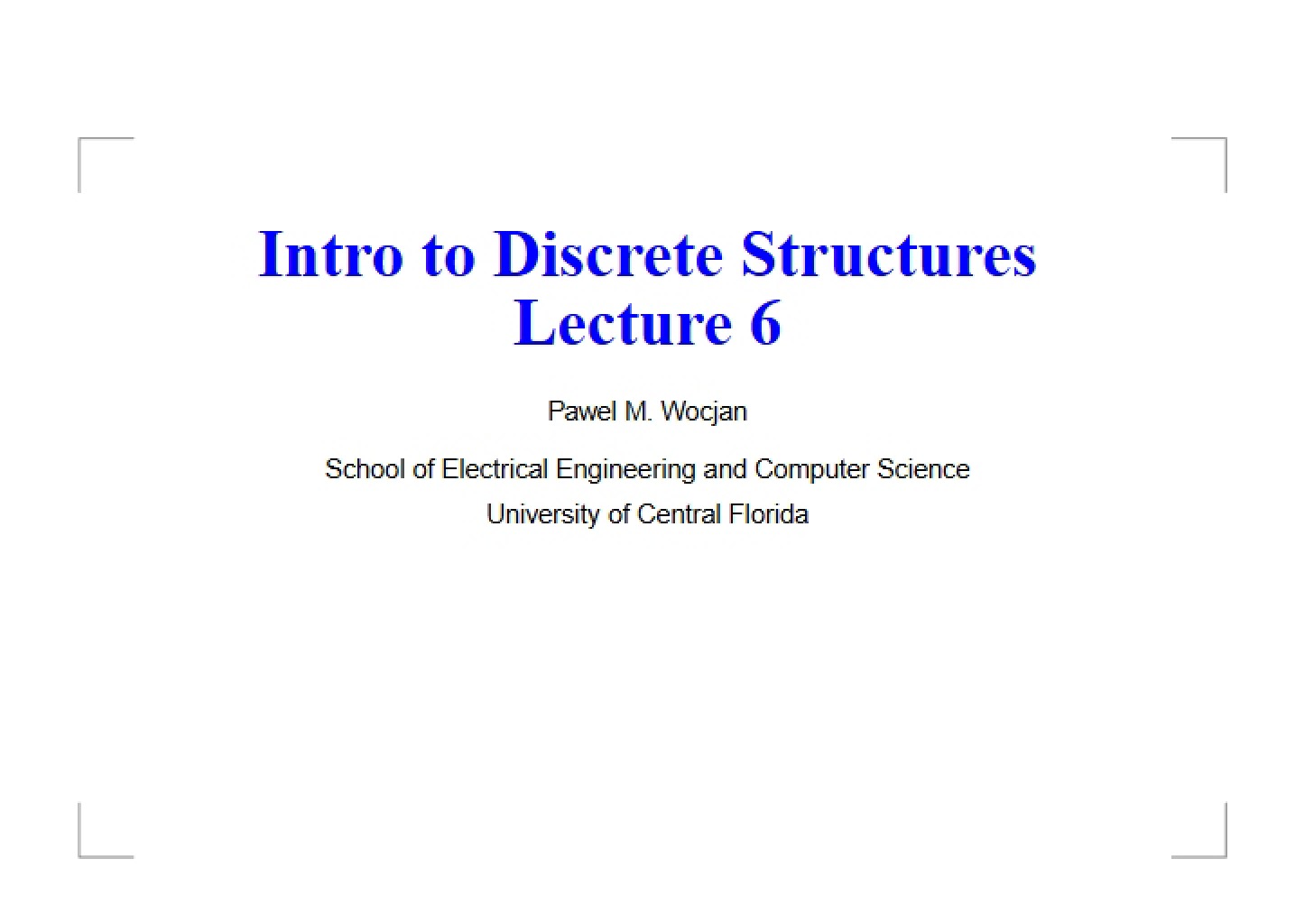 Discrete Structures Overview
