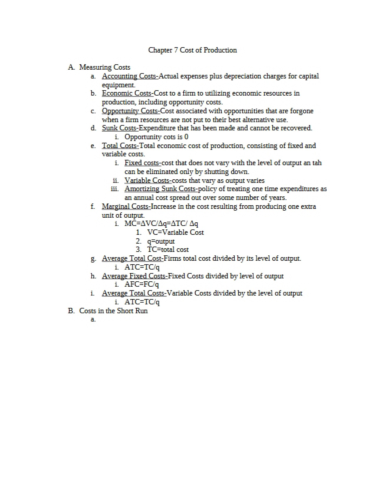 Production Costs Chapter 7